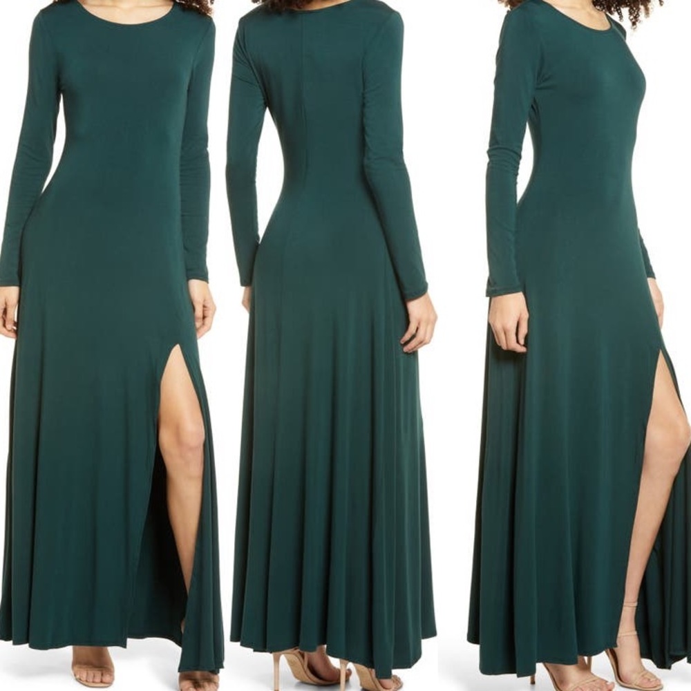 Lulus Swept Away Long Sleeve Gown